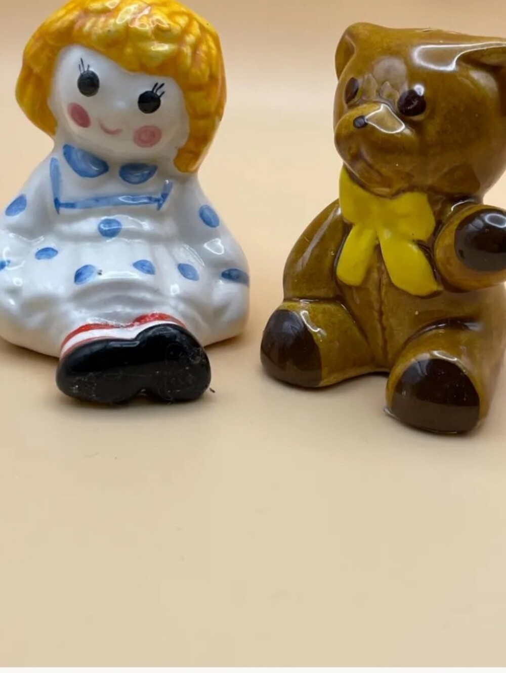 Vintage Raggedy Ann and Teddy Bear Avon Salt and Pepper Shakers